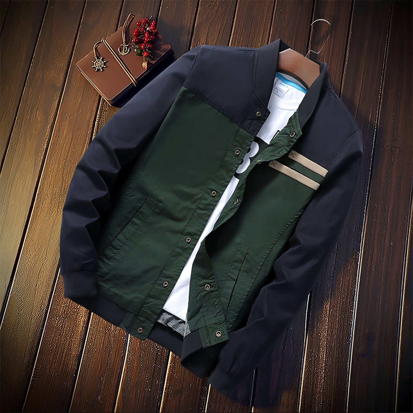 Jenson - Stylová pruhovaná bomber bunda pro muže