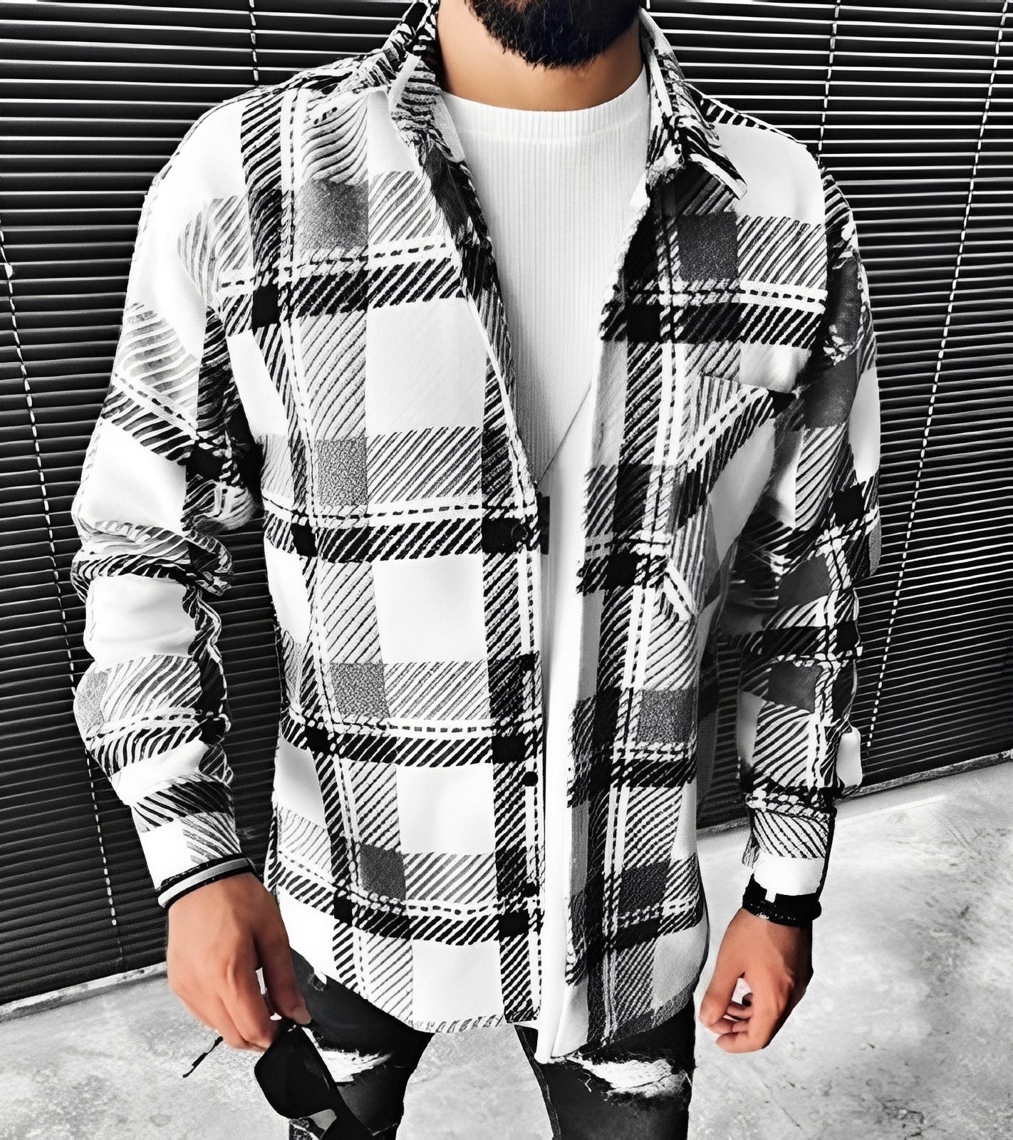 Eugene - Elegantní károvaná košile s dlouhým rukávem pro muže