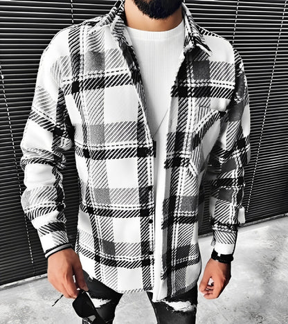 Eugene - Elegantní károvaná košile s dlouhým rukávem pro muže