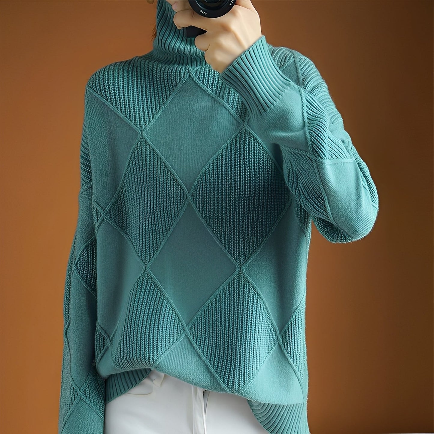 Mariette - Oversize zimní rolákový svetr pro ženy