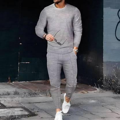 Dillan - Pánská slim-fit ležérní souprava z vaflové látky