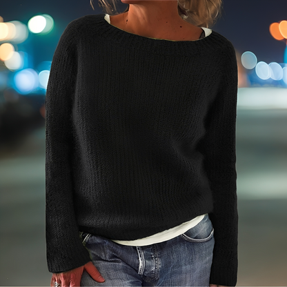 Abeeha - Dámský volný svetr v jedlové barvě