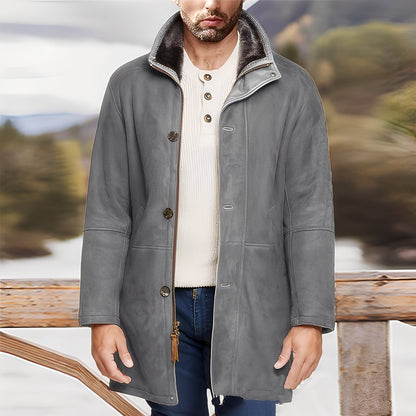 Eddie - Klasická semišová pánská bunda střední délky