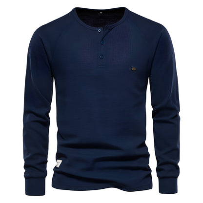 Joachim - Pánská vaflová košile s dlouhým rukávem