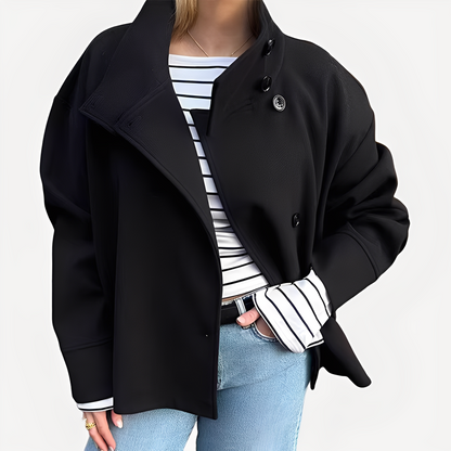 Carolyn - Stylový vlněný kabát s jedním řadem pro ženy