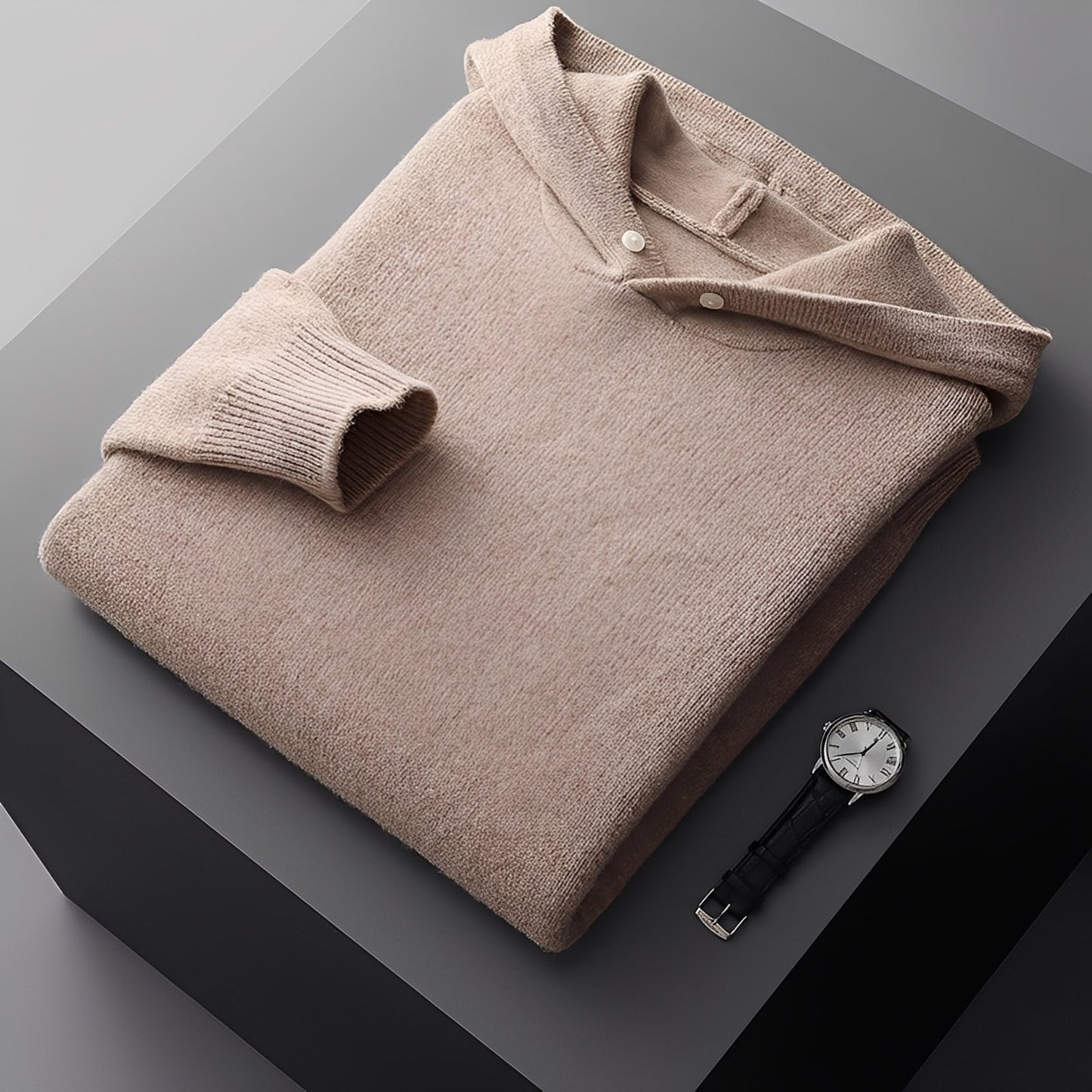 Darius - Stylový, teplý pánský pletený hoodie