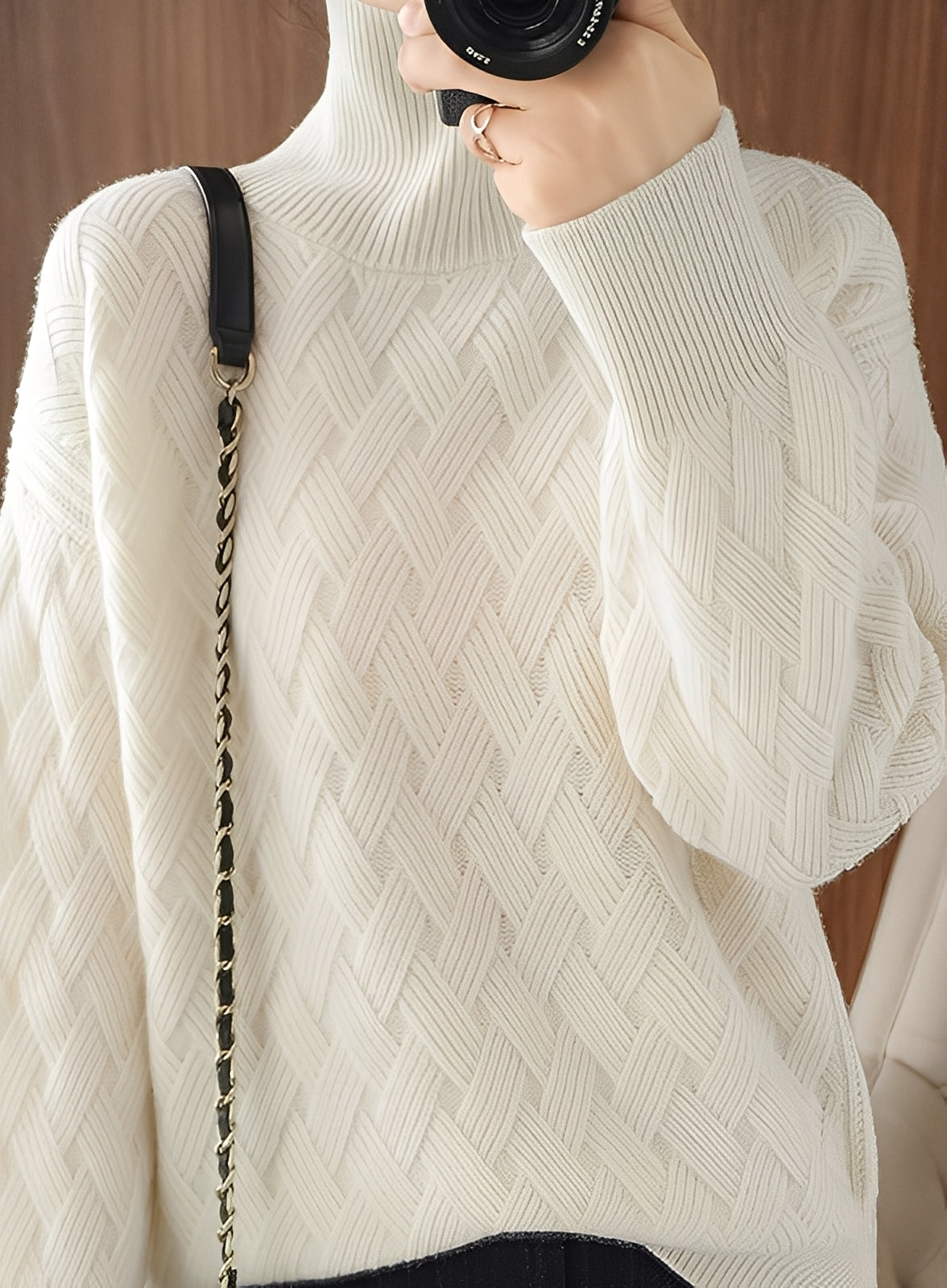 Ryanne - Dámský volný kašmírový rolák