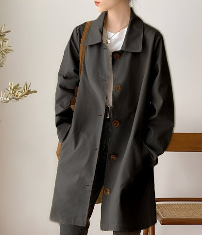 Rachael - Pohodlný jednobarevný trenčkot pro ženy