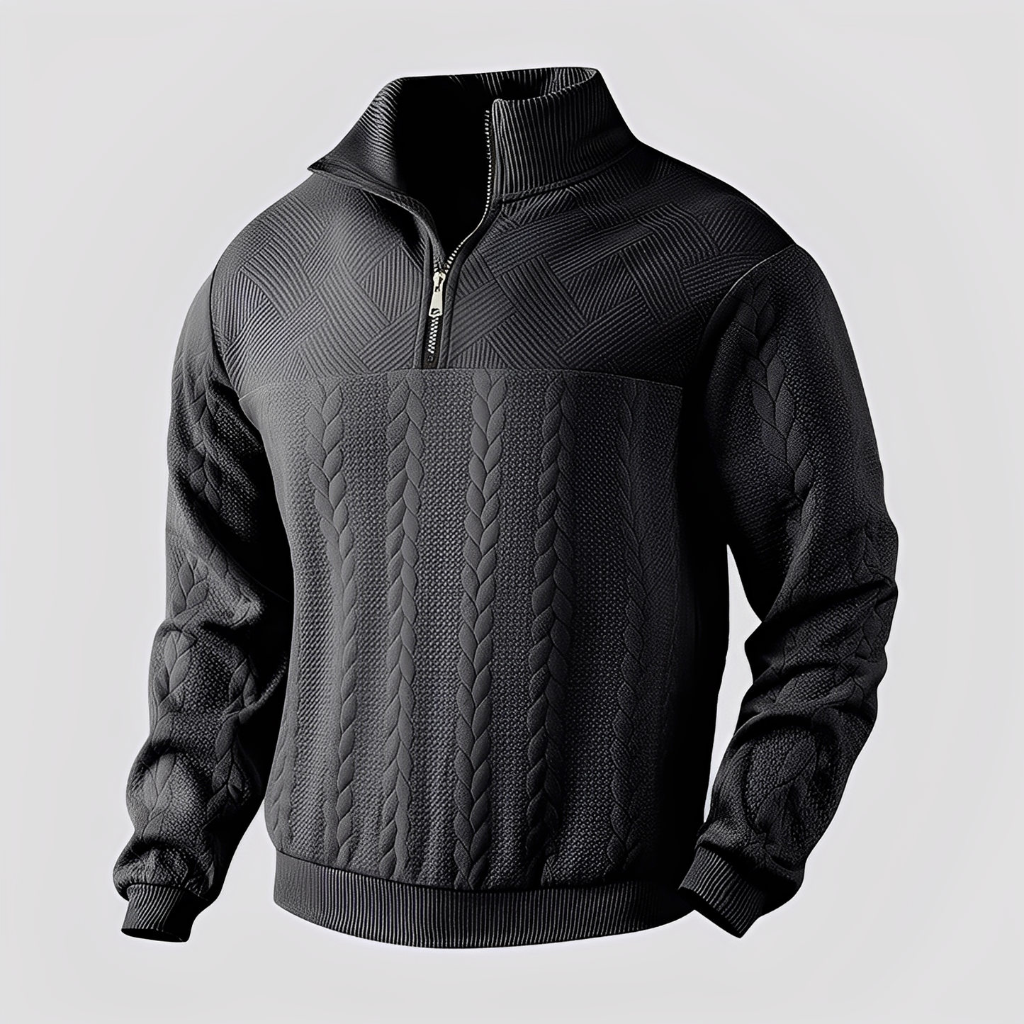 Warren - Dámský zipový kašmírový svetr klasického střihu