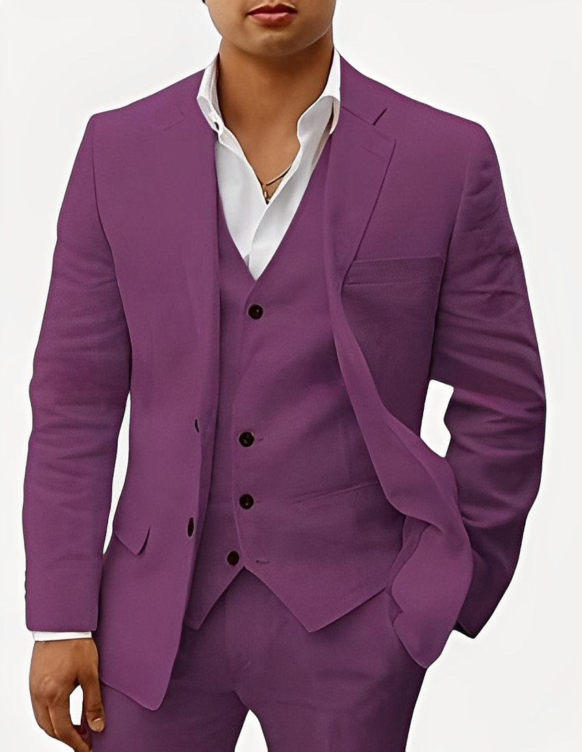 Beckham - Moderní lněná pánská souprava z tří částí