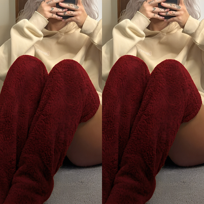 Camellia - Teplé, zimní nadkolenní ponožky pro ženy