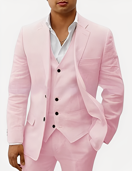 Beckham - Moderní lněná pánská souprava z tří částí