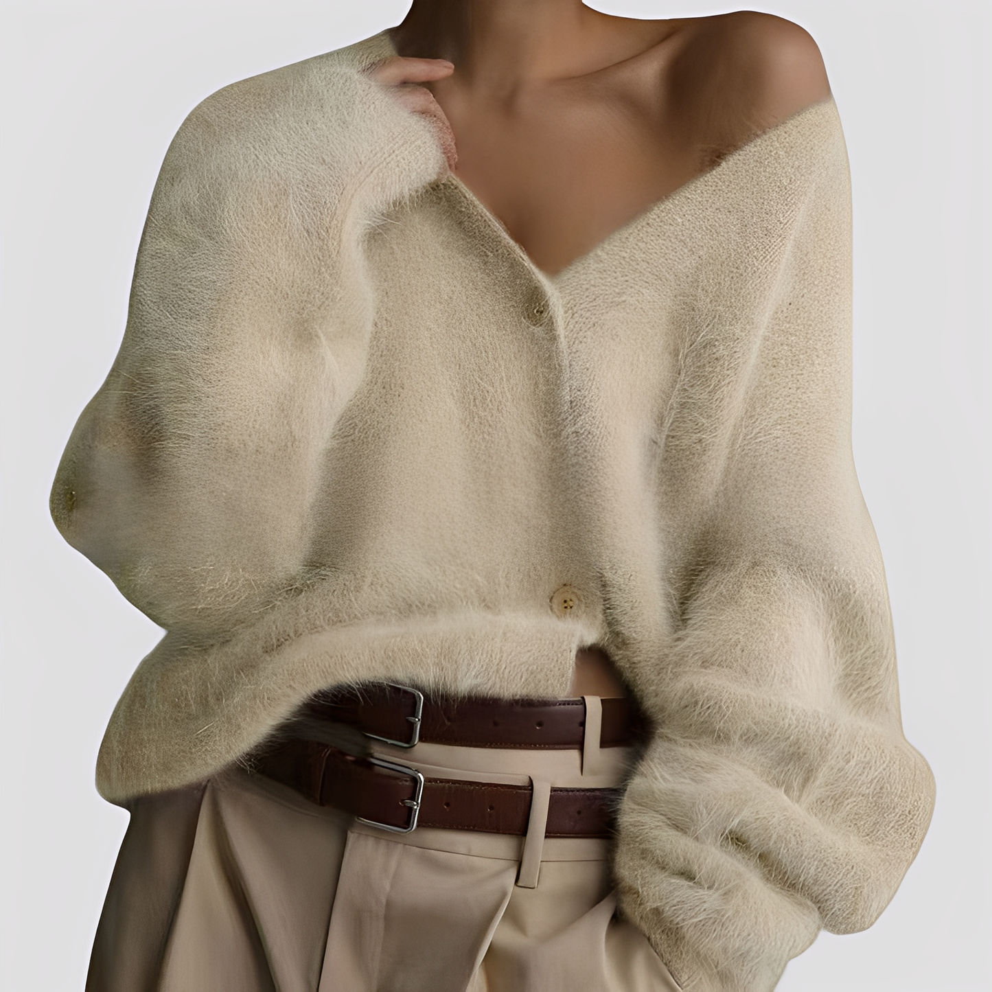 Lavena - Pohodlný velký dámský svetr z kašmíru