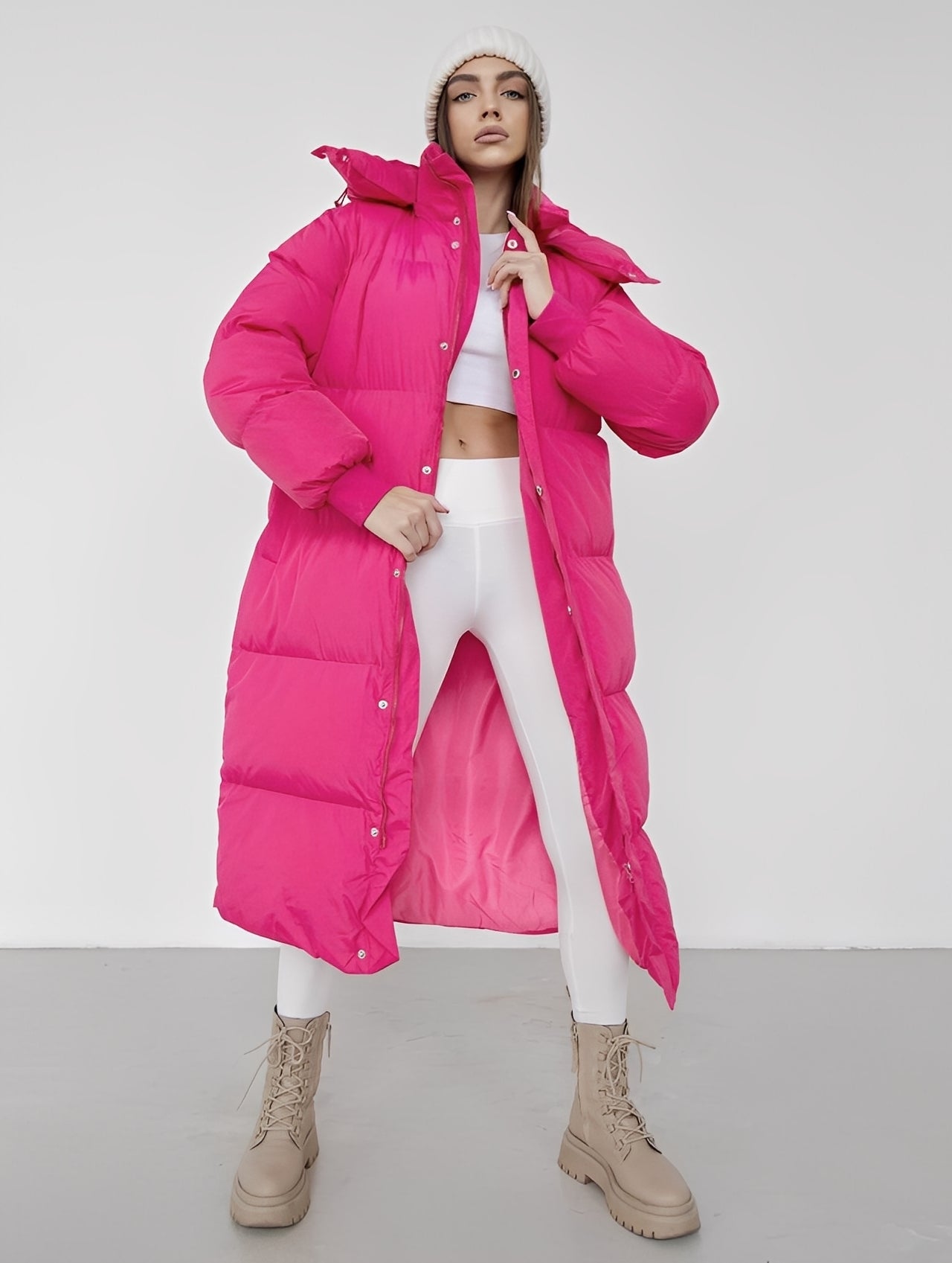 Eloise - Moderní dámský kabát s kapucí, volný střih