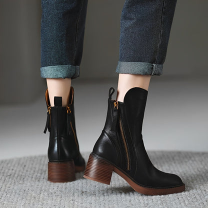 Connie - Moderní dámské kotníkové boty na robustním podpatku