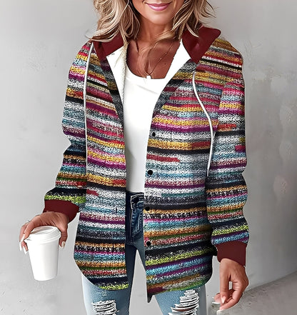 Éliette - Dámská zimní kostkovaná mikina s kapucí