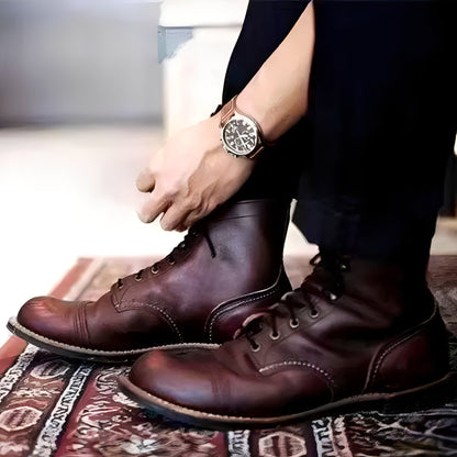Kevin - Retro kožené boty pro muže
