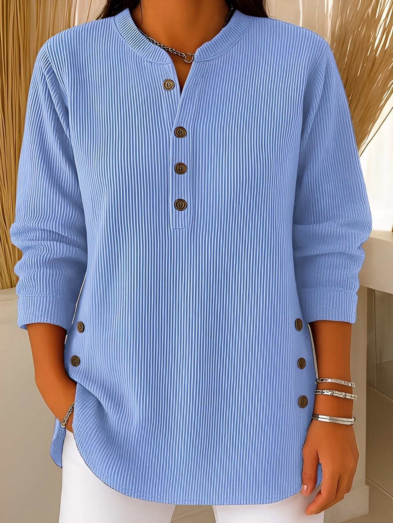 Jocelyn - Dámský pohodlný pletený svetr s knoflíky