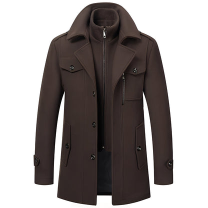 Merrill - Moderní teplý pánský vlněný kabát