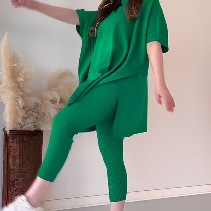 Roxanna - Komfortní, volně padnoucí dvoudílná pletená souprava pro ženy