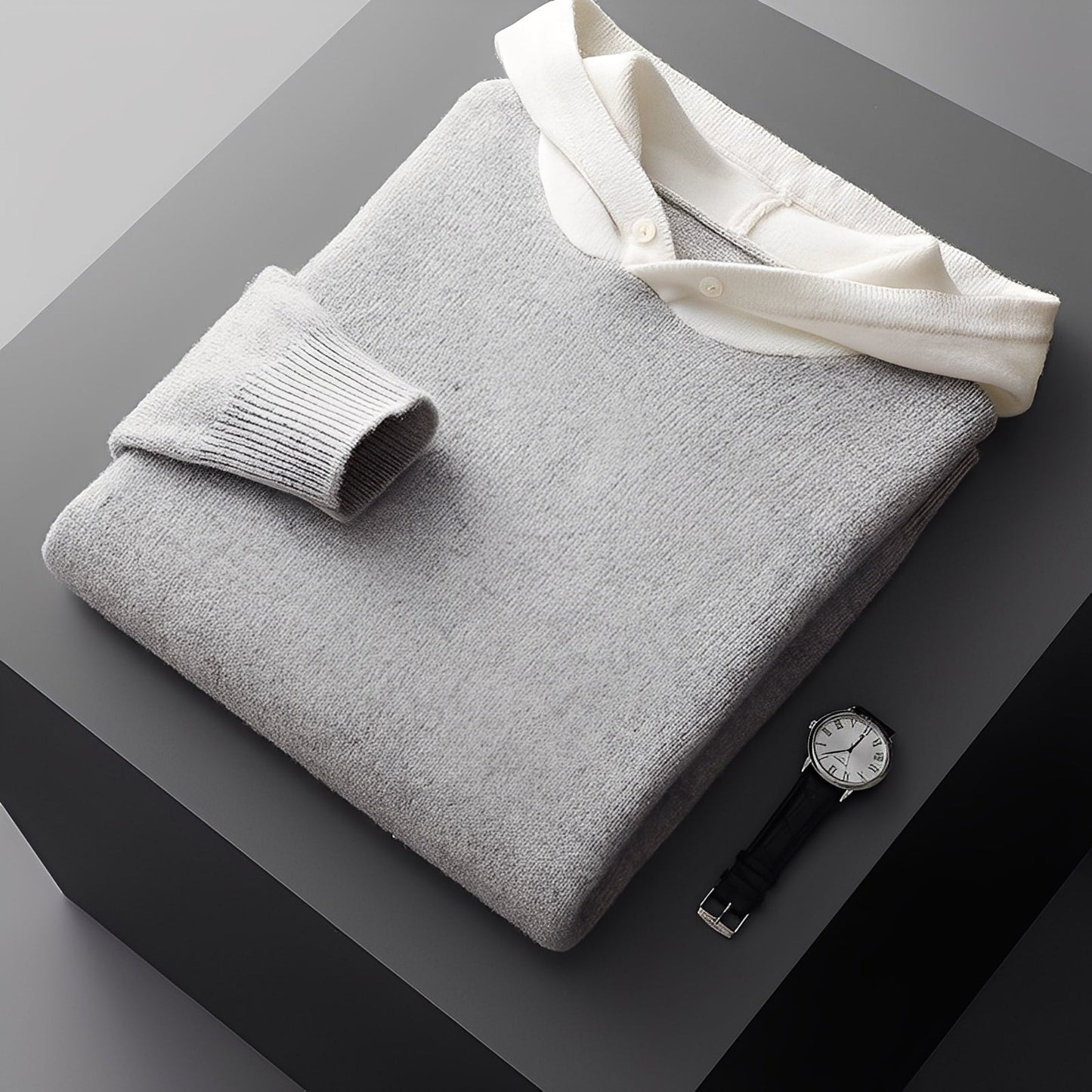 Darius - Stylový, teplý pánský pletený hoodie