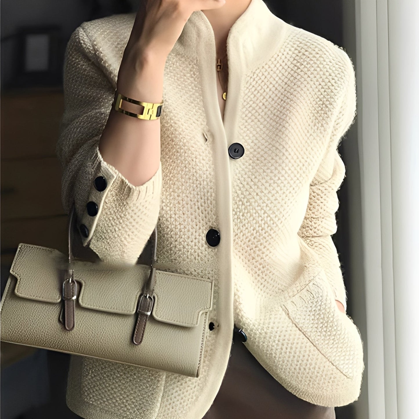 Arlette - Dámský kardigan s légou a knoflíky