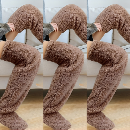 Camellia - Teplé, zimní nadkolenní ponožky pro ženy