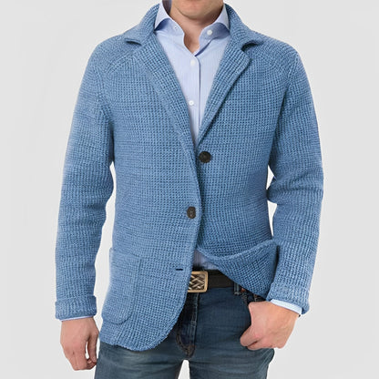 Gerald - Moderní pletená bunda s kapsami a klopami pro muže