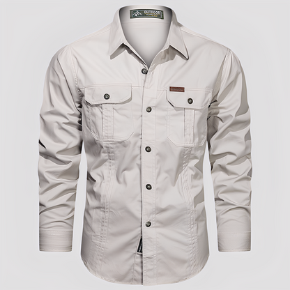 Ranulph - Pánská neformální košile s dlouhými rukávy a kapsami