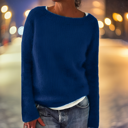 Abeeha - Dámský volný svetr v jedlové barvě