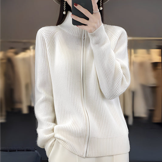 Margaret - Dámský vlněný svetr se zipem