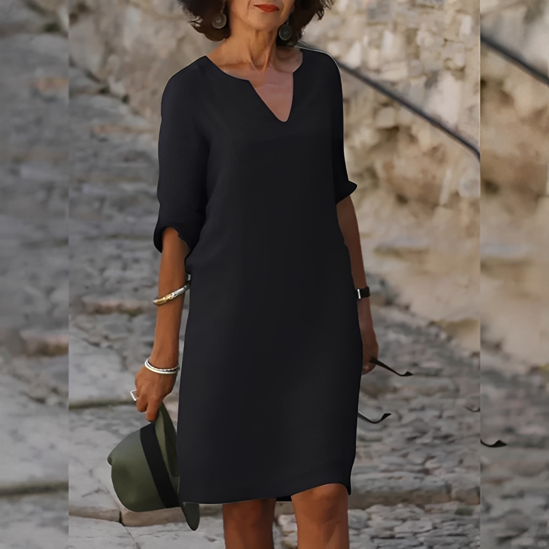 Guilaine - Elegantní dámské šaty s V výstřihem