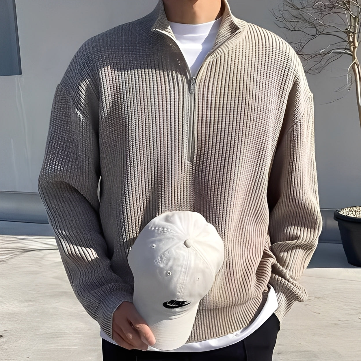 Jeffrey - Elegantní, volně pletený svetr pro muže