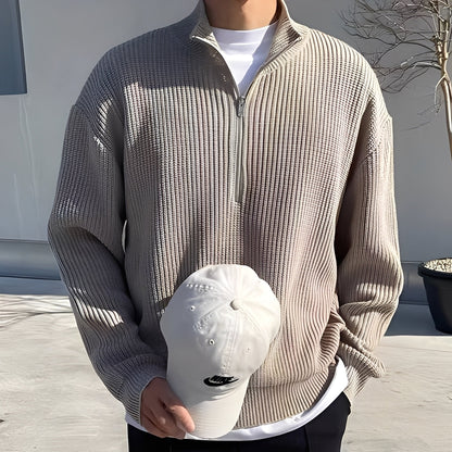 Jeffrey - Elegantní, volně pletený svetr pro muže