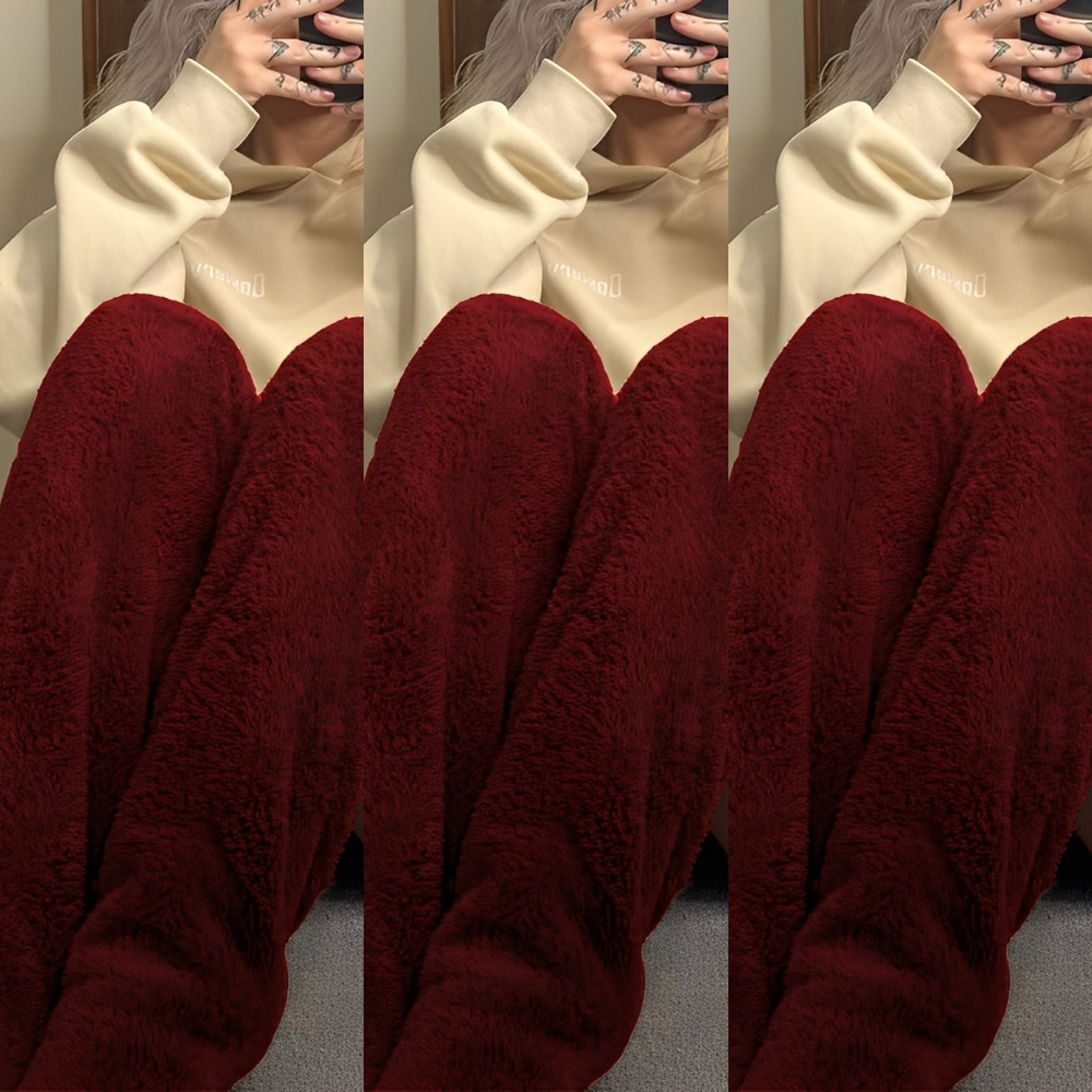 Camellia - Teplé, zimní nadkolenní ponožky pro ženy