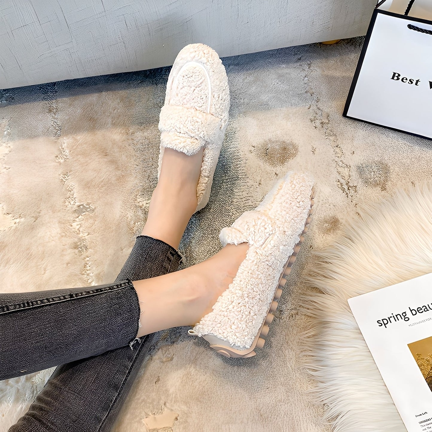 Mara - Teplé zimní dámské mokasíny