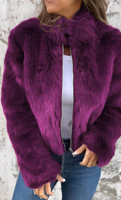 Amanda - Elegantní dámský plyšový kabát