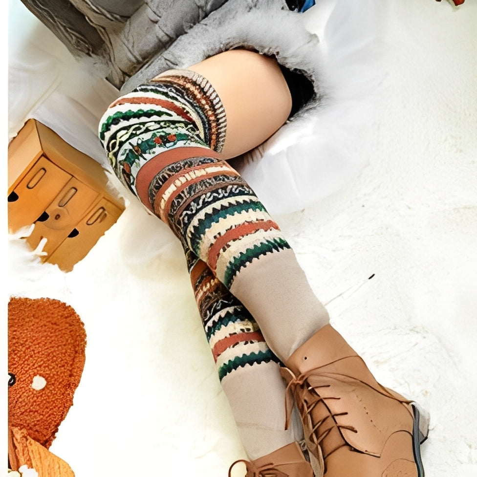Suzanna - Stylové, teplé, silné bavlněné ponožky pro ženy