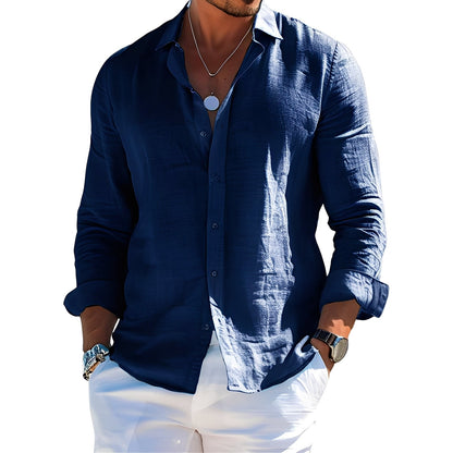 Félicien - Klasická pánská polokošile s dlouhými rukávy