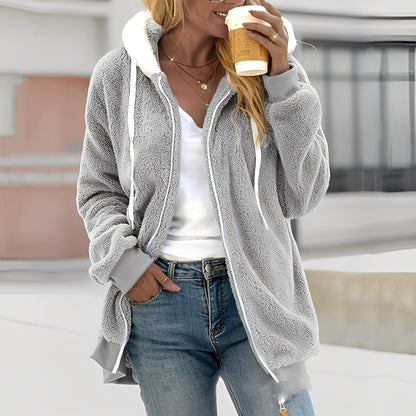 Rheanna - Dámská teplá fleecová bunda s kapucí