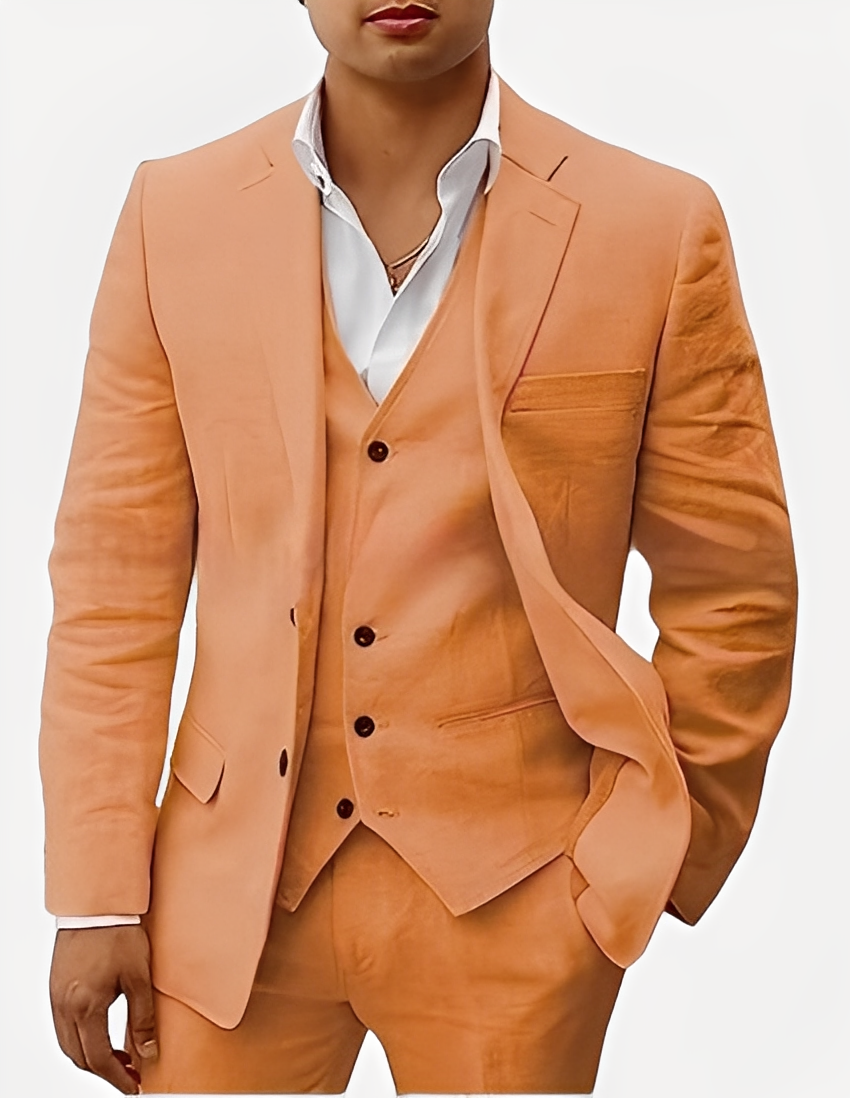 Beckham - Moderní lněná pánská souprava z tří částí