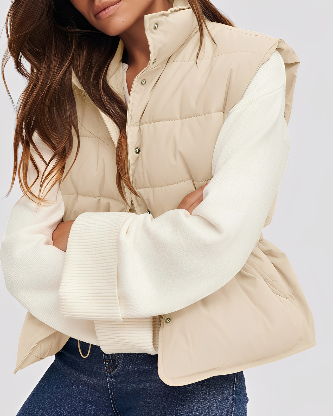 Aimee - Dámská vesta s pohodlným polstrováním a jednořadým designem