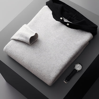 Darius - Stylový, teplý pánský pletený hoodie