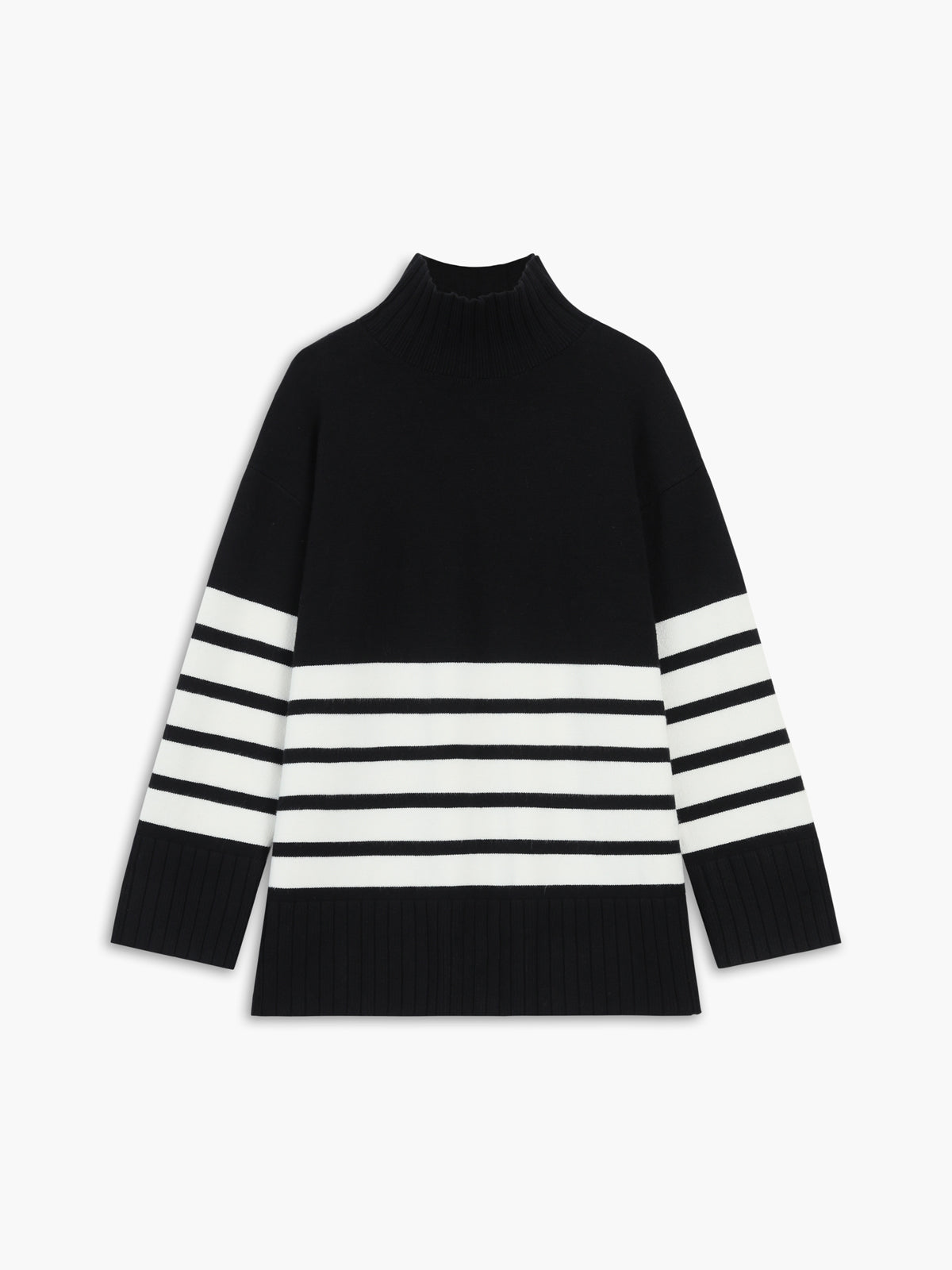 Colette – Pruhovaný Mock-Neck-Pullover