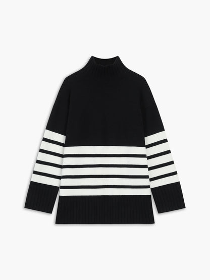 Colette – Pruhovaný Mock-Neck-Pullover