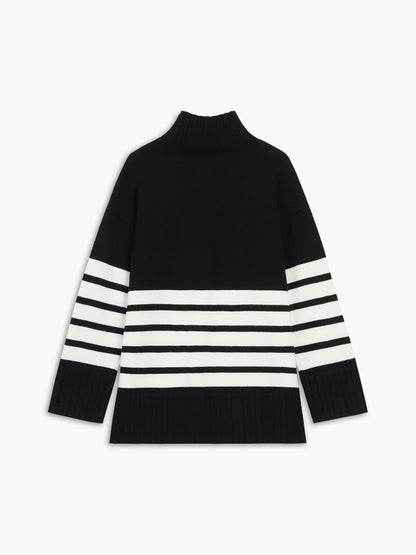 Colette – Pruhovaný Mock-Neck-Pullover