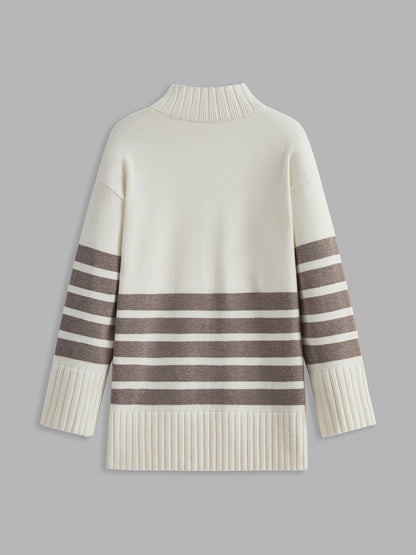 Colette – Pruhovaný Mock-Neck-Pullover