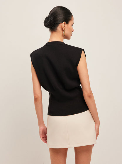 Annalena – V-Ausschnitt s knoflíky Strickweste