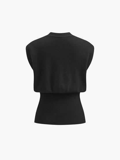 Annalena – V-Ausschnitt s knoflíky Strickweste