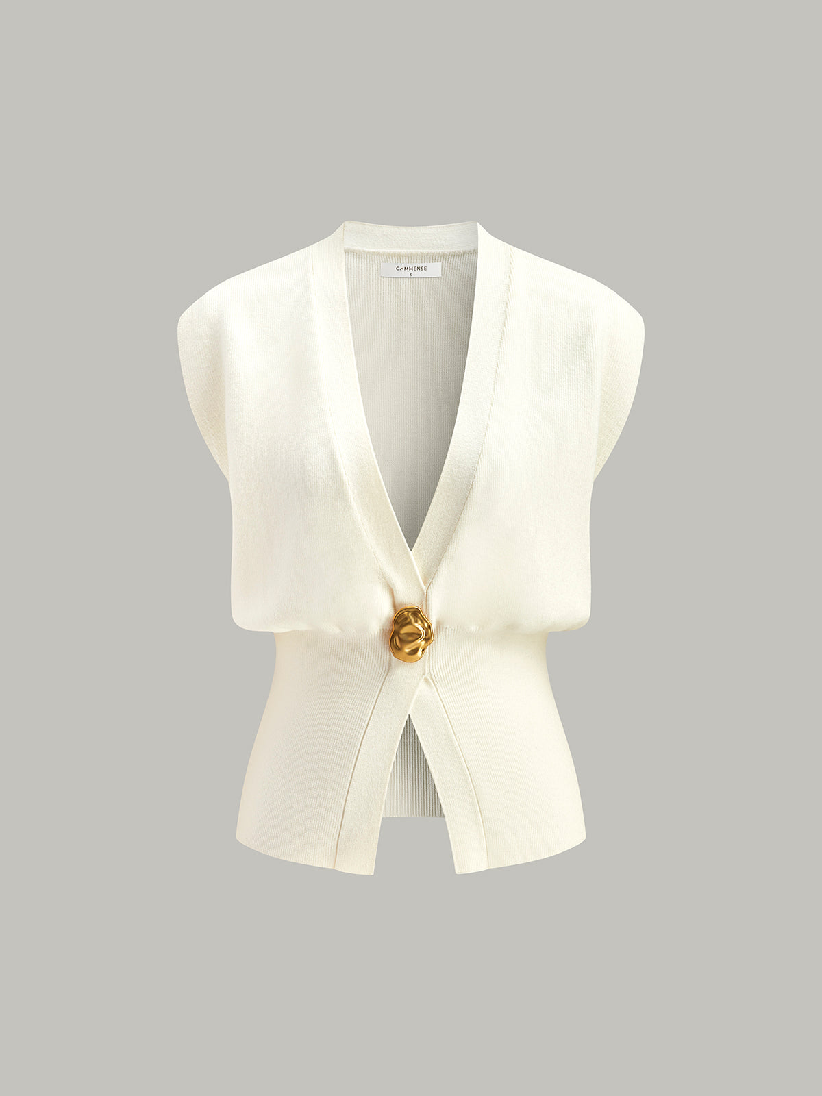 Annalena – V-Ausschnitt s knoflíky Strickweste